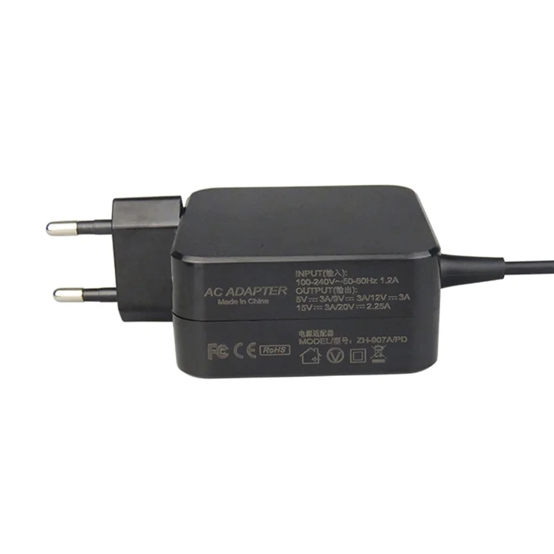 Universal 45W Type-C PD Power Adapter Notebook Charger for Huawei Xiaomi ASUS Laptops - EU Plug
