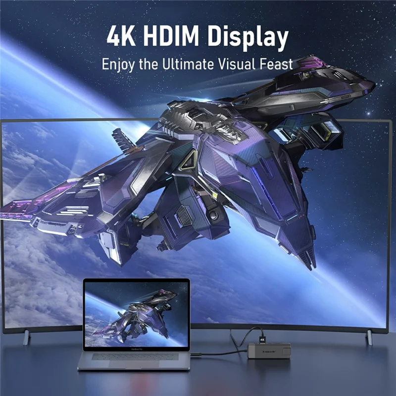 LEMORELE TC93 USB-C Docking Station 10 in 1 Hub Adapter Multiport with HD  /  Ethernet  /  Card Reader  /  PD Charging