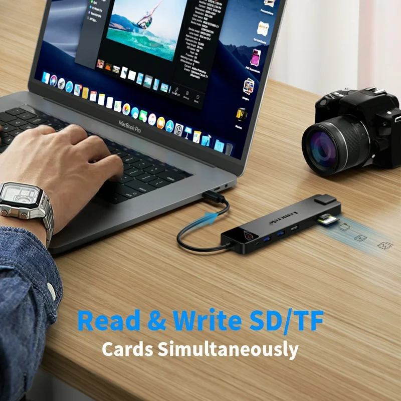 LEMORELE TC100 13 in 1 USB-C Hub Adapter Multi-Port Docking Station with HD / VGA / Ethernet / USB / TF Card Slots for Laptop / PC