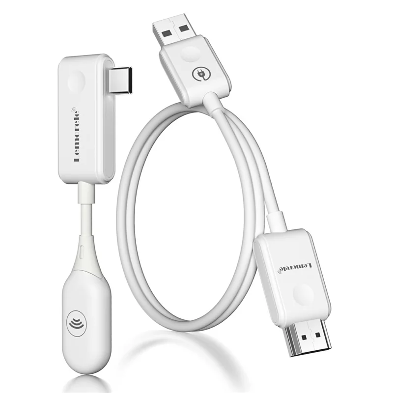 LEMORELE P10 50m Wireless HDTV Transmitter and Receiver Set 1080P 60Hz 5G WiFi HDMI Extender Kit - White