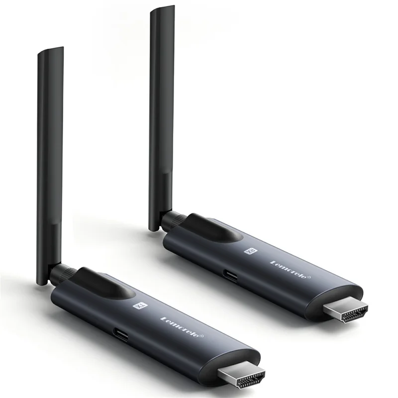 LEMORELE R1000 Wireless HD Adapter Transmitter Receiver Kit, 1TX to 1RX, 1080P HD Wireless Presentation, Screen Sharing for TV, Projector, Conference - Black