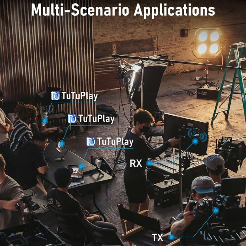 LEMORELE R1000 Wireless HD Adapter Transmitter Receiver Kit, 1TX to 1RX, 1080P HD Wireless Presentation, Screen Sharing for TV, Projector, Conference - Black