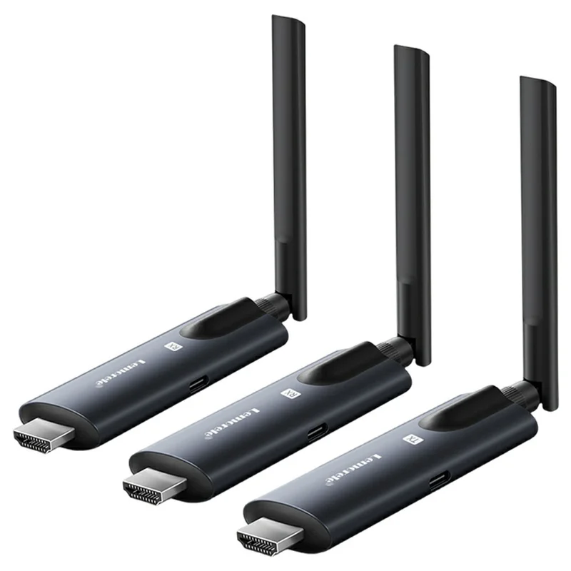 LEMORELE R1010 Wireless HD Adapter Transmitter Receiver Kit, 1TX to 2RX, 1080P HD Wireless Presentation, Screen Sharing for TV, Projector, Conference - Black