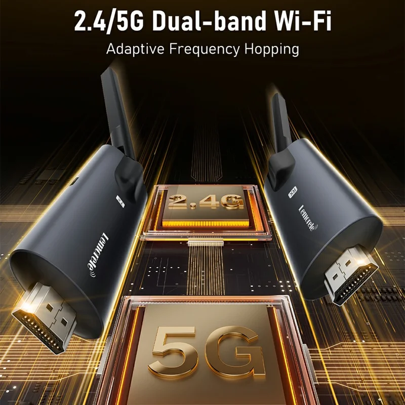 LEMORELE R1030 Wireless HD Adapter Transmitter Receiver Kit, 1TX to 3RX, 1080P HD Wireless Presentation, Screen Sharing for TV, Projector, Conference - Black