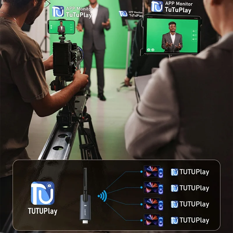 LEMORELE R1030 Wireless HD Adapter Transmitter Receiver Kit, 1TX to 3RX, 1080P HD Wireless Presentation, Screen Sharing for TV, Projector, Conference - Black