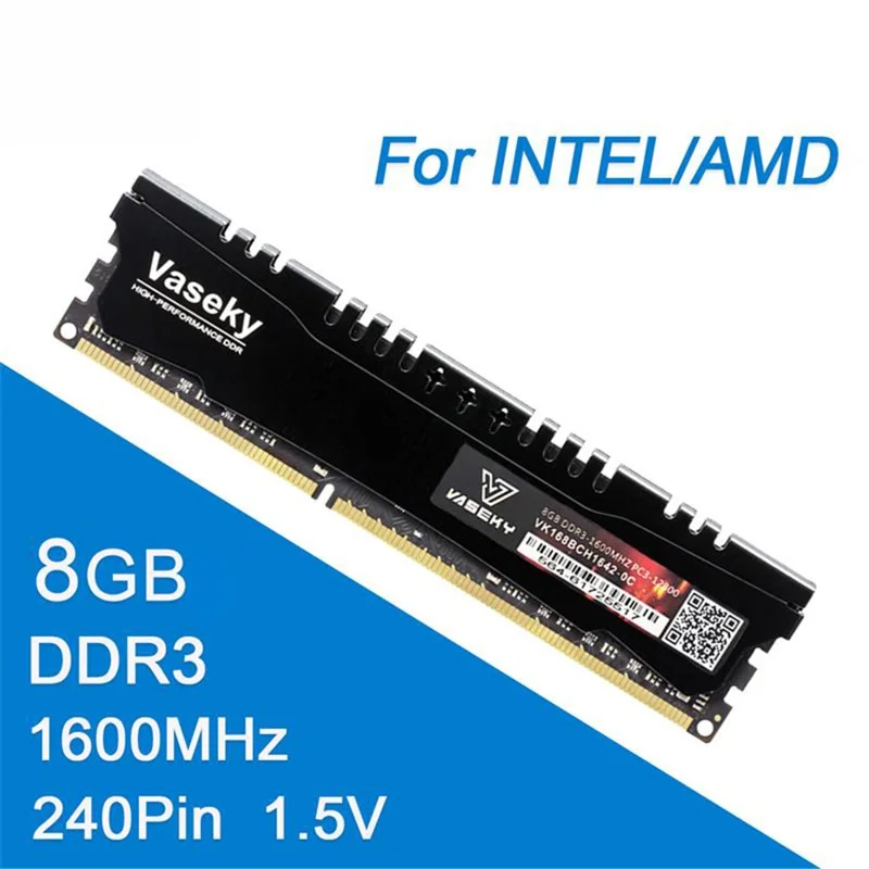 VASEKY DDR3 1600MHz 8G Memory PC Computer Fully Compatible Notebook 240Pin RAM Memory Module