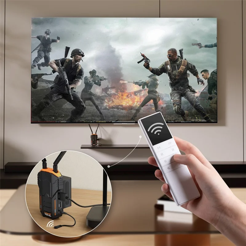 LEMORELE R100 PLUS HDTV Wireless Video Transmitter Receiver Set with 2 Batterys for Photography Videography - Black