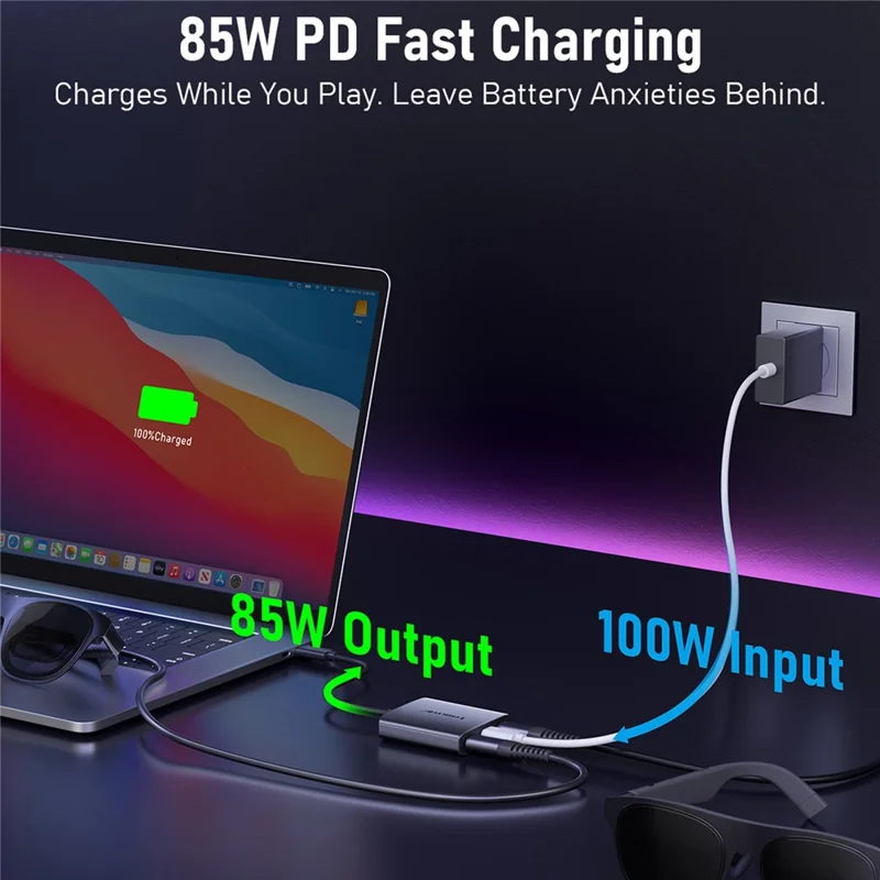 LEMORELE TC520 Type-C Docking Station Dual USB-C Output 4K / 60Hz Video Expansion Hub with 100W PD Charging Port