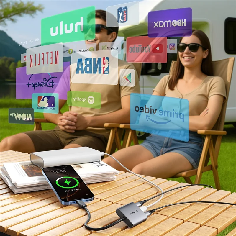 LEMORELE TC520 Type-C Docking Station Dual USB-C Output 4K / 60Hz Video Expansion Hub with 100W PD Charging Port