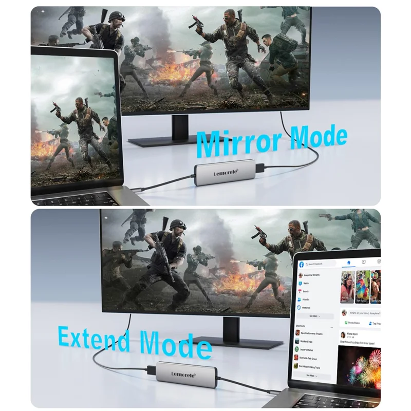 LEMORELE TC38 USB C Hub 8 in 1 Docking Station with 3x USB 3.0 / 4K HD / PD 100W / SD TF Card Reader