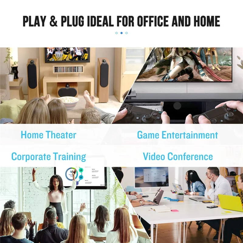 LEMORELE TC21 4K  /  30Hz USB-C Male to Dual HD Female Adapter for MacBook  /  Smartphone  /  Laptop