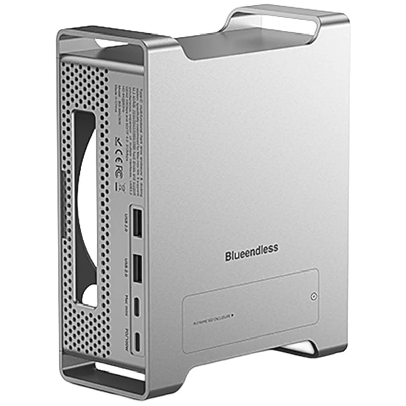 BLUEENDLESS MAC908 9 en 1 BLUEENDLESS MAC909 9 en 1 Concentrador Tipo-C, USB TF SD Tarjeta PD 100W SSD Estación de Acoplamiento con Caja - Gris Plateado