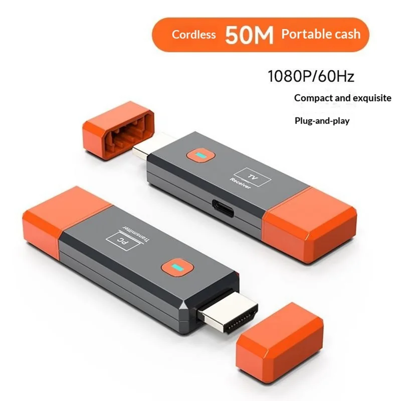 A016 HD Wireless Transmitter Receiver Portable HDMI Extender Adapter for TV Projector Monitor - Grey