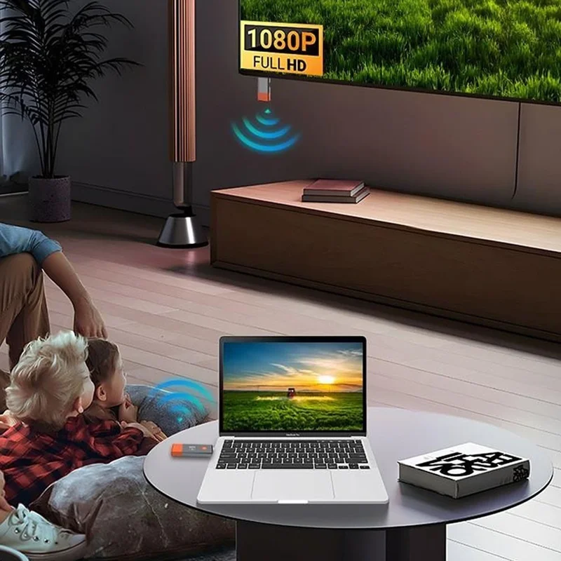 A016 HD Wireless Transmitter Receiver Portable HDMI Extender Adapter for TV Projector Monitor - Grey