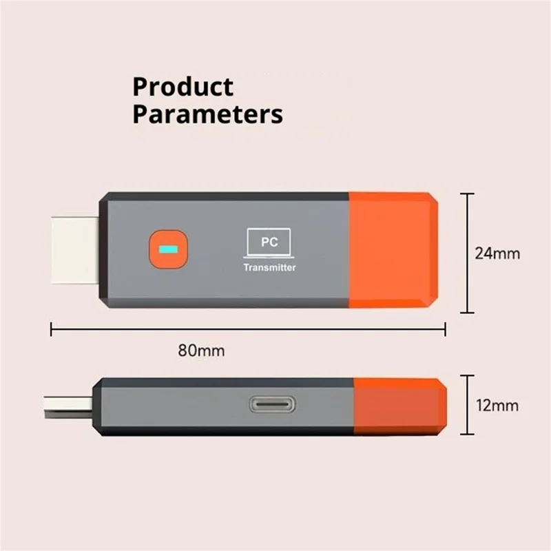 A016 HD Wireless Transmitter Receiver Portable HDMI Extender Adapter for TV Projector Monitor - Grey