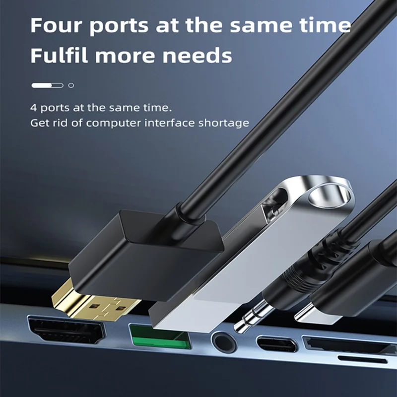 TC66 6-in-1 Laptop Stand Docking Station USB-C Hub Fast Charging Laptop Riser Folding Tablet Bracket for MacBook Pro - Silver