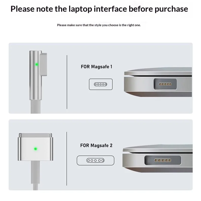 D035 1.8m Type-C to Compatible with MagSafe Cable PD 100W Fast Charging Cord for MacBook Air / Pro 2012-2016