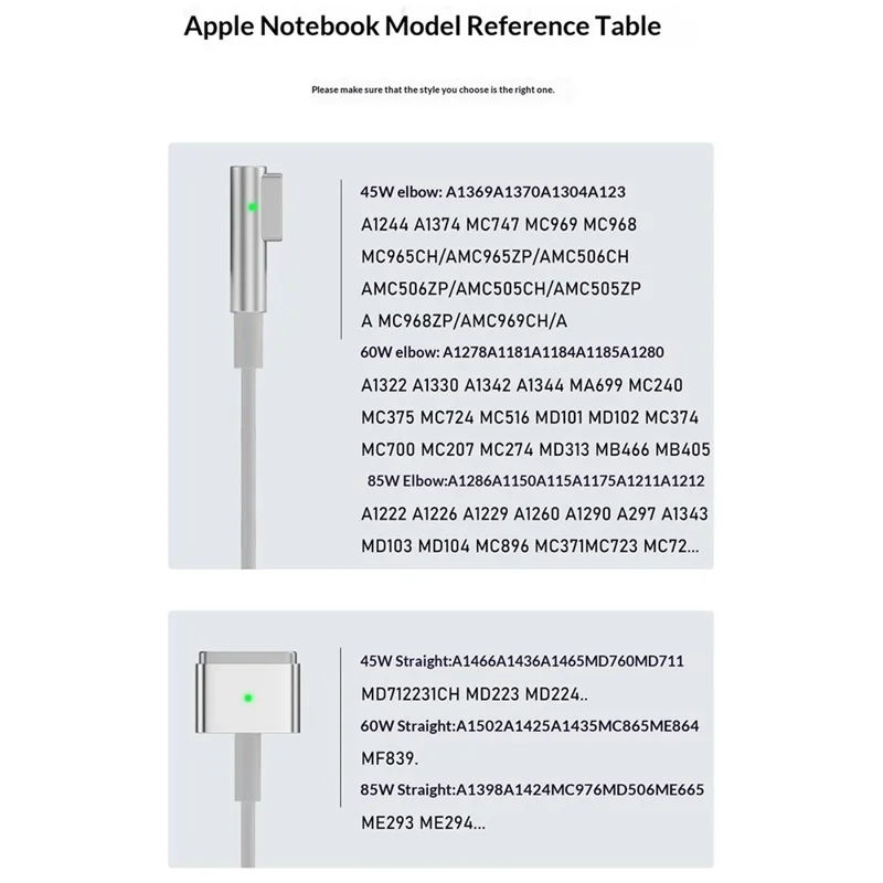 D036 1.8m USB-C Male to Compatible with MagSafe 2 Charging Cable 100W PD Fast Charging Cord for MacBook Air  /  Pro 2012-2016 - White  /  Silver