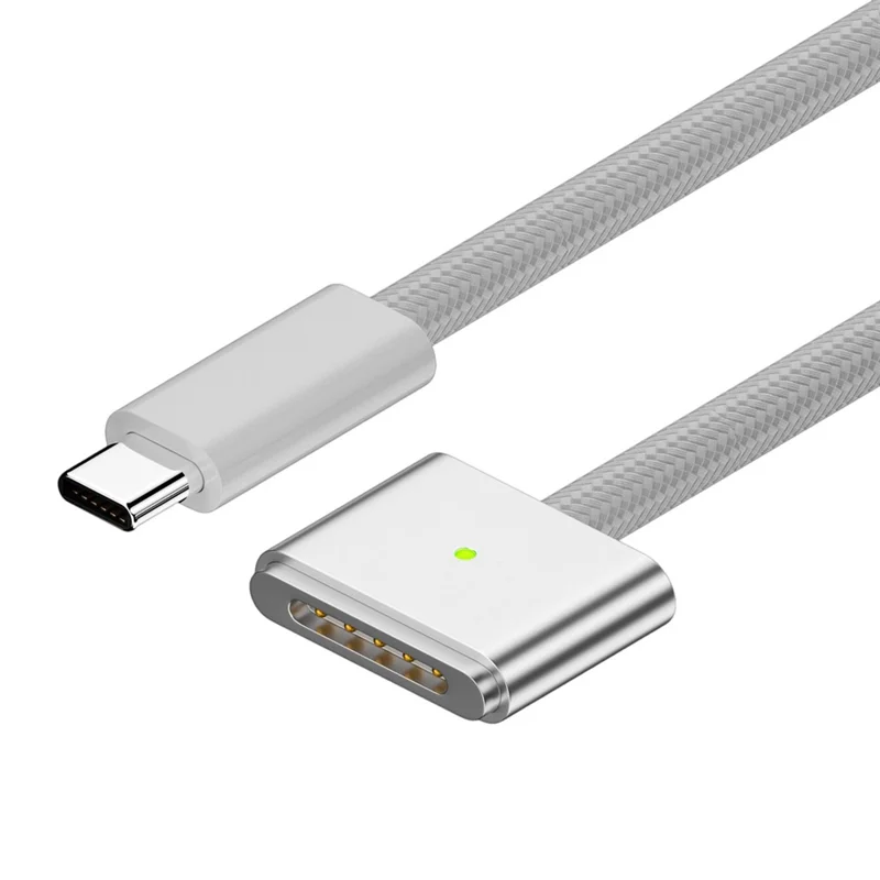 D038 2m USB-C to Compatible with MagSafe 3 Charging Cable 140W PD Fast Charging Cord for MacBook Pro 14  /  16 Inch  /  Air M2  /  M3 - Silver