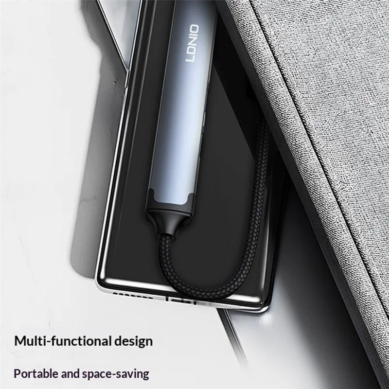 LDNIO DS-134U USB-A to 4-Port USB 3.0 Hub with 1.2m Cable 5Gbps High Speed Data Transfer Adapter - Grey