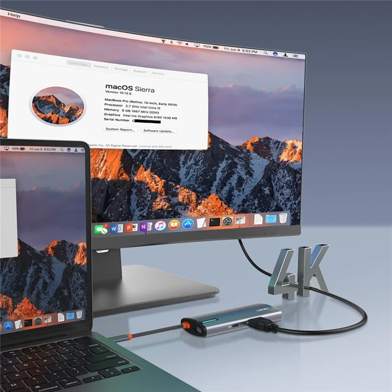 LDNIO DS-17H USB-C Hub 7 in 1 4K HD PD 100W Schnellladefunktion USB3.0 SD TF Kartenleser - Grau