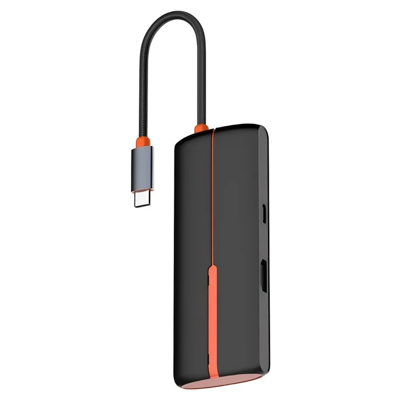 LDNIO DS-25H Type-C Hub 5 in 1 HD 4K 30Hz PD 100W Fast Charging 3 USB3.0 Splitter Adapter - Black