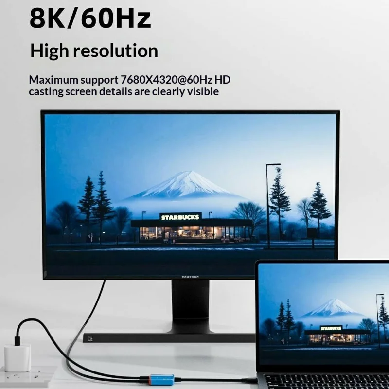 D0249 Type-C Hub 2 in 1 Converter 100W PD Snelle Opladen 8K@60Hz HD Weergave voor AR-bril Gamingconsole - Rood / Blauw