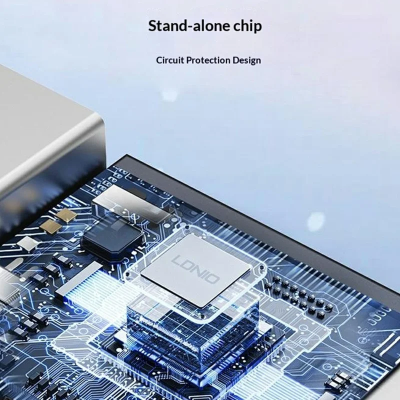 LDNIO DS-87U 7 в 1 концентратор USB-A, алюминиевый сплав, USB 3.0 + 2x USB 2.0 + 4x Type-C 2.0, разветвитель — серый