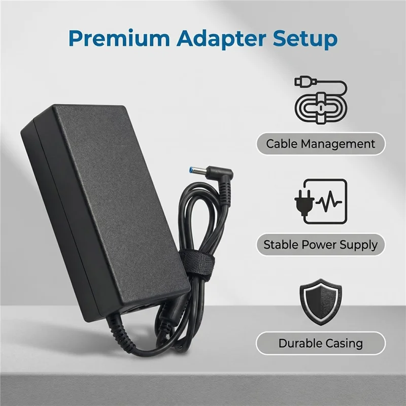 65W 19.5V 3.33A Power Adapter for HP Laptop Blue Tip 4.5x3.0mm Power Charger with 1.2m Cable - EU Plug