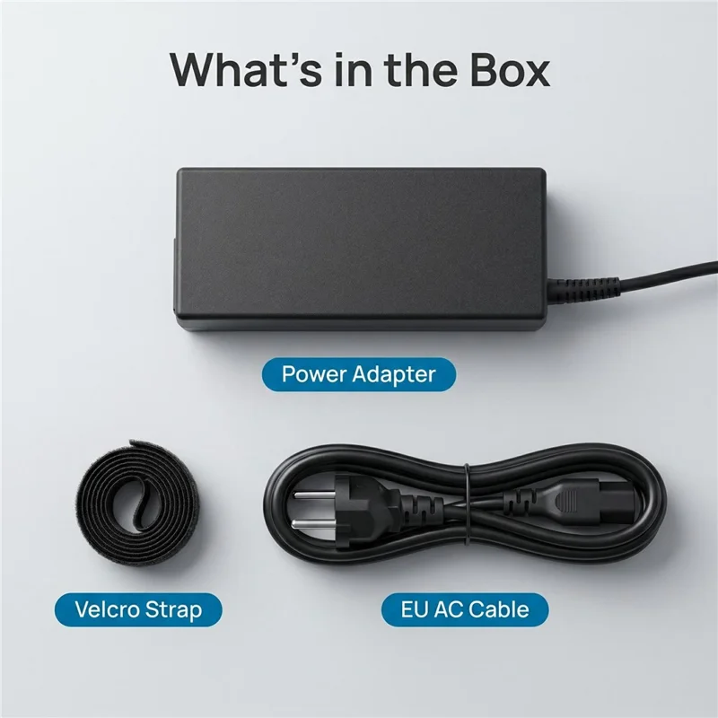 65W 19.5V 3.33A Power Adapter for HP Laptop Blue Tip 4.5x3.0mm Power Charger with 1.2m Cable - EU Plug