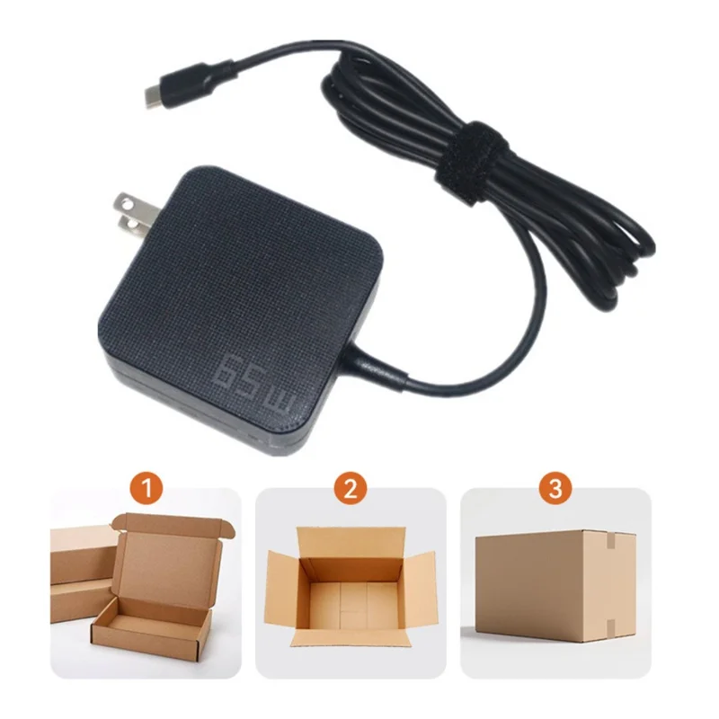 65W USB-C Power Adapter for Lenovo Dell HP Huawei 20V 3.25A Type-C Laptop Charger with 1.5m Cable - US Plug