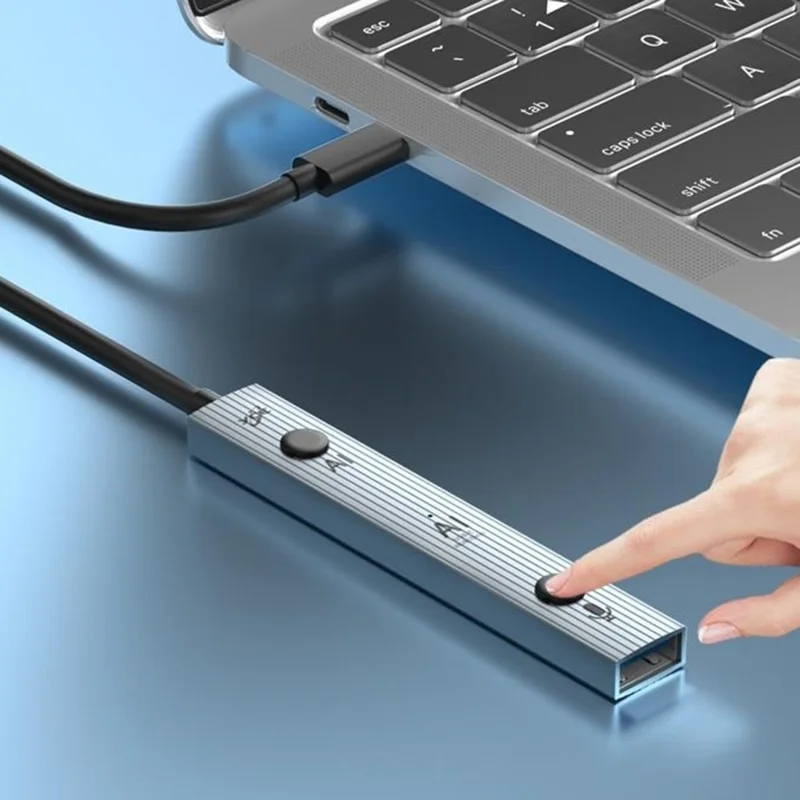 YCE V323 5-in-1 AI Voice Hub Type-C to 3 USB 2.0 Translator 146 Languages Real-time Translation - Grey