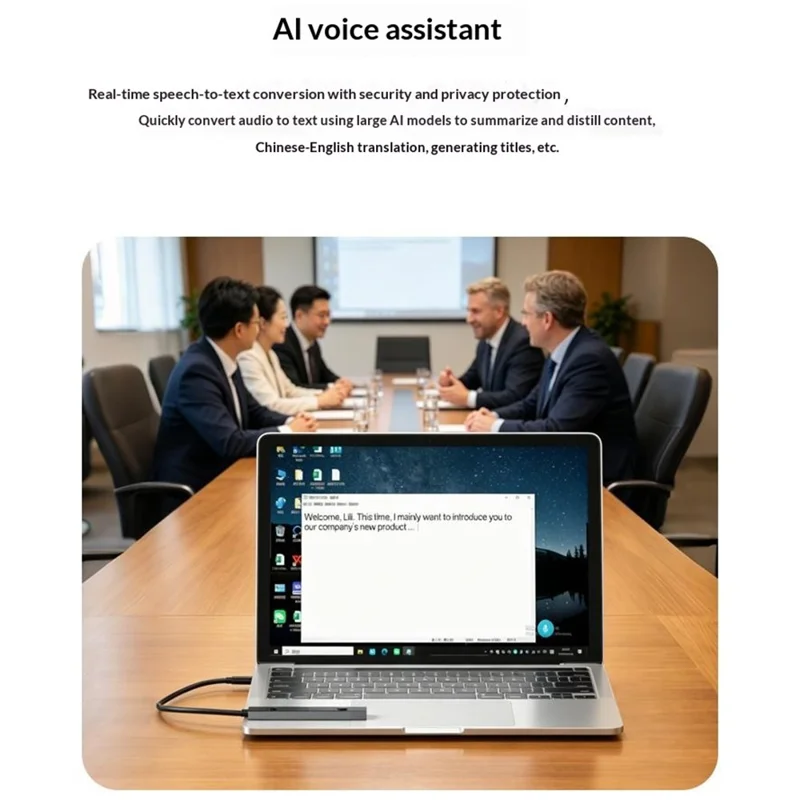 YCE V323 5-in-1 AI Voice Hub Type-C to 3 USB 2.0 Translator 146 Languages Real-time Translation - Grey