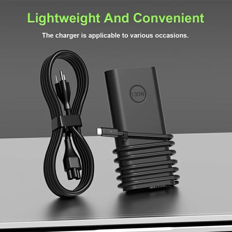130W USB-C Power Adapter for Dell XPS 15 9500 / 9510 / XPS 17 9700 /  9720 Laptop Charger - EU Plug