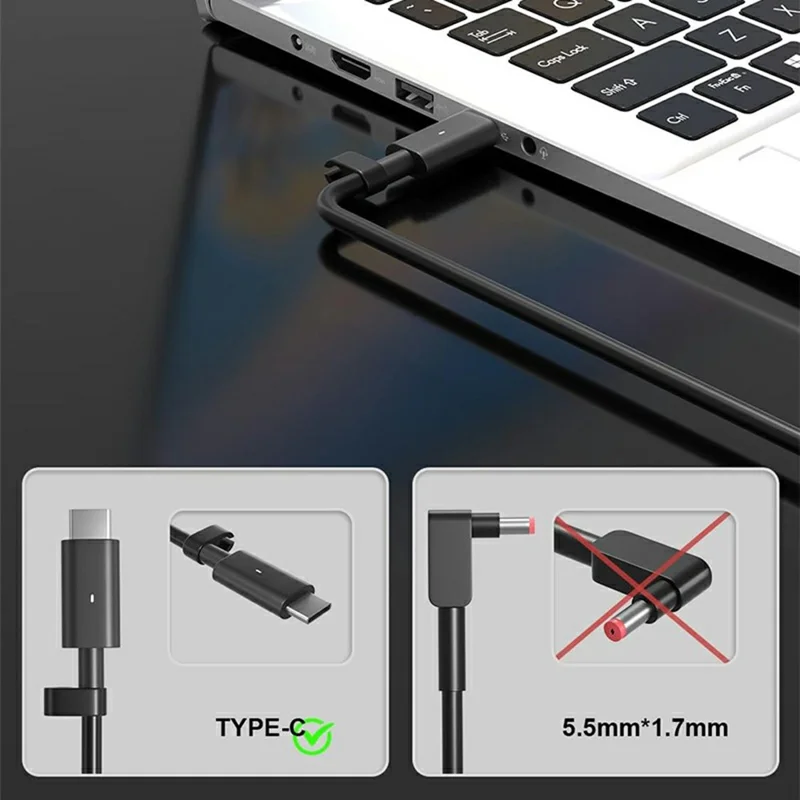 130W USB-C Power Adapter for Dell XPS 15 9500 / 9510 / XPS 17 9700 /  9720 Laptop Charger - EU Plug