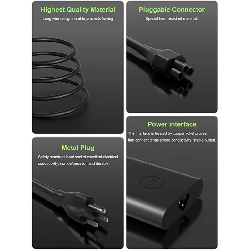 130W USB-C Power Adapter for Dell XPS 15 9500 / 9510 / XPS 17 9700 /  9720 Laptop Charger - EU Plug