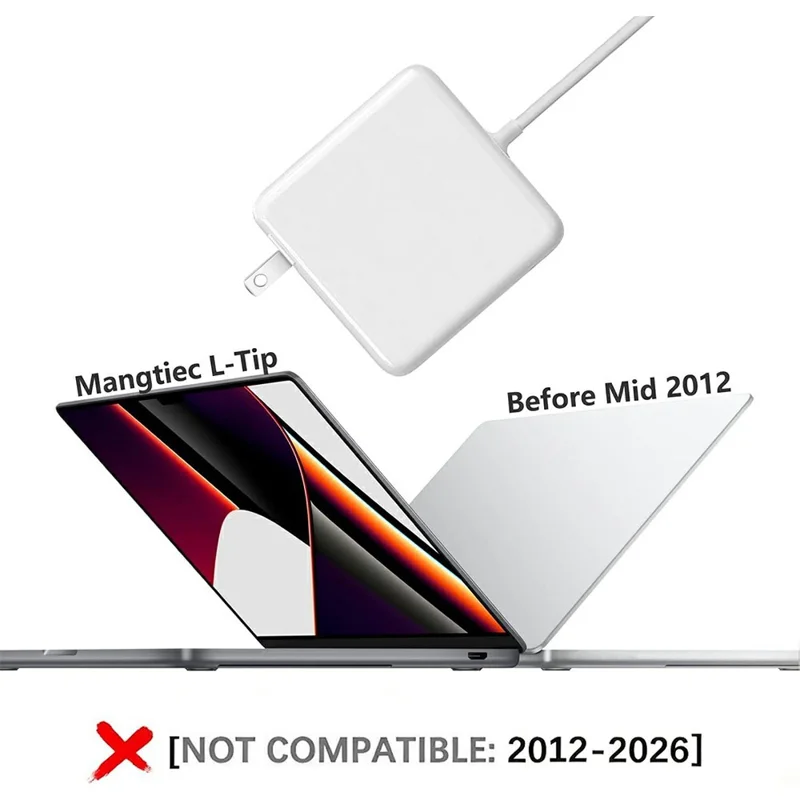 60W Mag1 L-Tip Power Adapter for MacBook 13 inch (2006) A1181/MacBook Pro 13 inch (2008)/(2009)/(2011)/(2012) A1278 - EU Plug