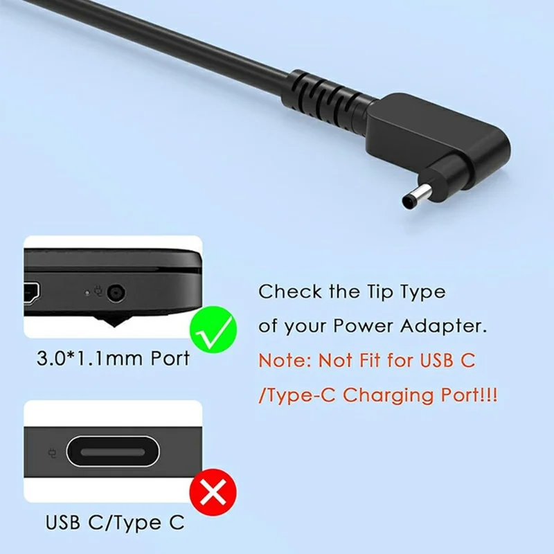 65 W, 19 V, 3,42 A Laptop-Netzteil für Acer Chromebook 14 / 15 / R11 / Aspire 1 – EU-Stecker