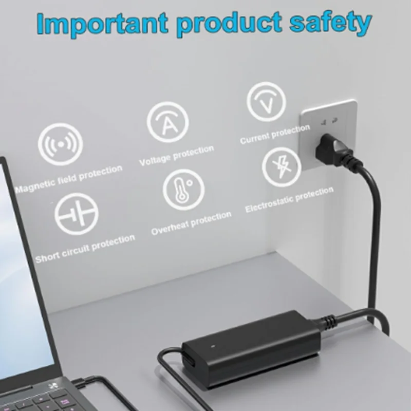 65 W USB-C PD-Ladegerät 20 V 3,25 A Netzteil für Dell Pro 14 / Pro 16 / 14 Plus – US-Stecker