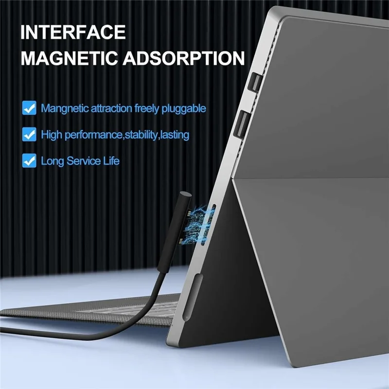 65W Laptop Charger for Microsoft Surface Pro 11  /  10  /  9  /  8  /  7 15V  /  4A Power Adapter with 5V  /  1A USB Port - US Plug