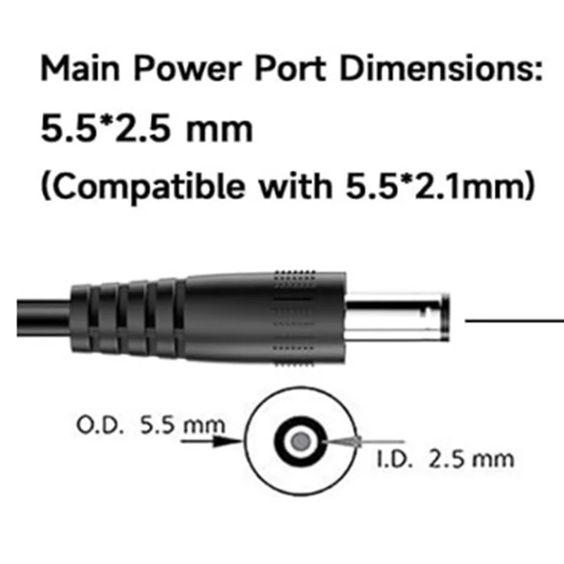 12V  /  5A 60W Power Adapter 5.5x2.5mm Compatible with 5.5x2.1mm for LED Strip LCD Monitor CCTV Camera - EU Plug
