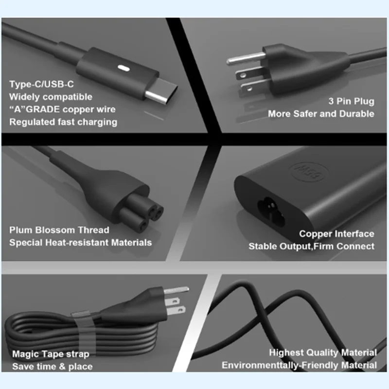 90W Laptop Power Adapter 19V 4.74A 7.4 x 5.0mm DC Plug for HP Laptops - EU Plug