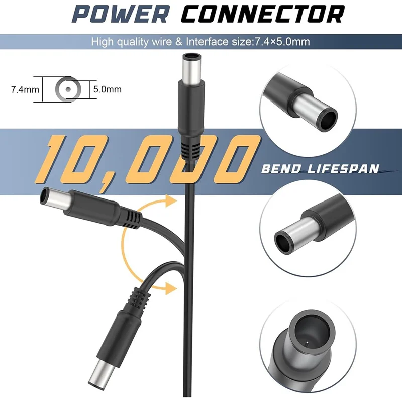 19.5V / 2.31A 45W AC Power Adapter 7.4 x 5.0mm DC Plug Charger for Dell Laptops - EU Plug