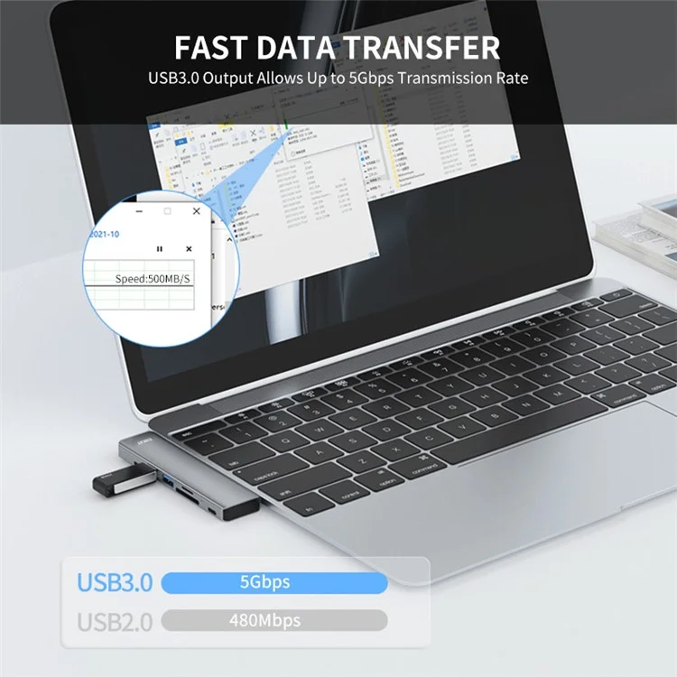 ENKAY HAT PRINCE Адаптер Type-C с выходом на HD 4K с USB-C USB3.0 TF SD Card Reader Slot PD Fast Charging для MacBook Computer