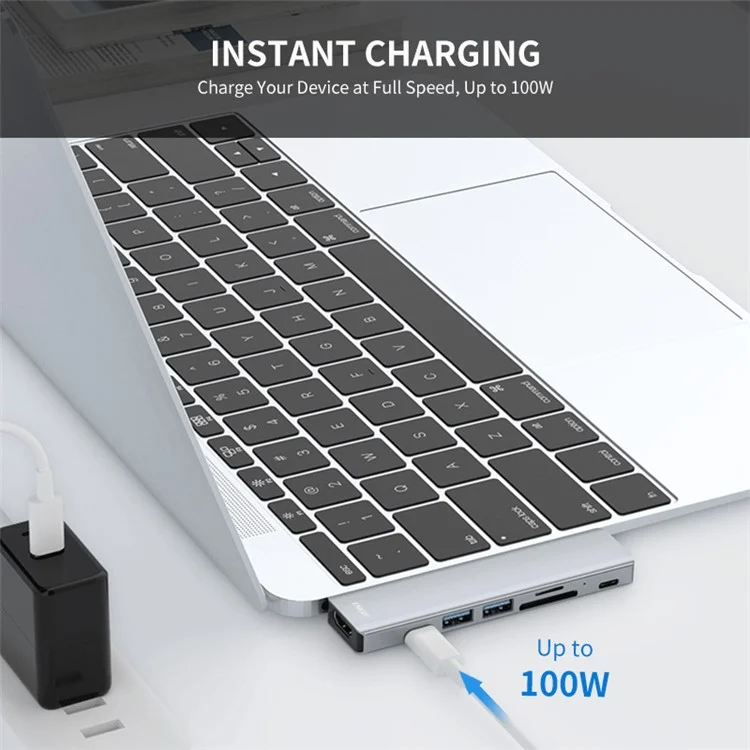 ENKAY HAT PRINCE Адаптер Type-C с выходом на HD 4K с USB-C USB3.0 TF SD Card Reader Slot PD Fast Charging для MacBook Computer