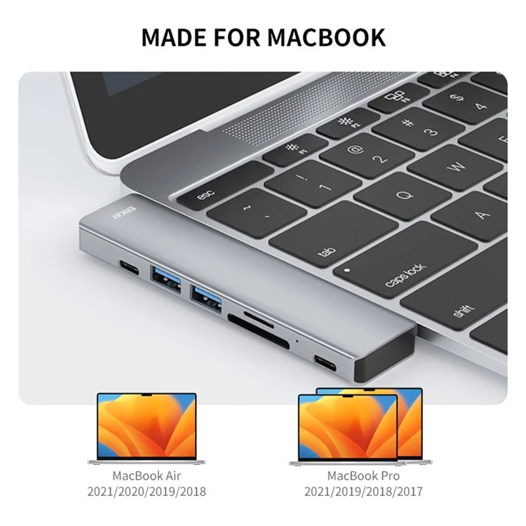 ENKAY HAT PRINCE Адаптер Type-C с выходом на HD 4K с USB-C USB3.0 TF SD Card Reader Slot PD Fast Charging для MacBook Computer