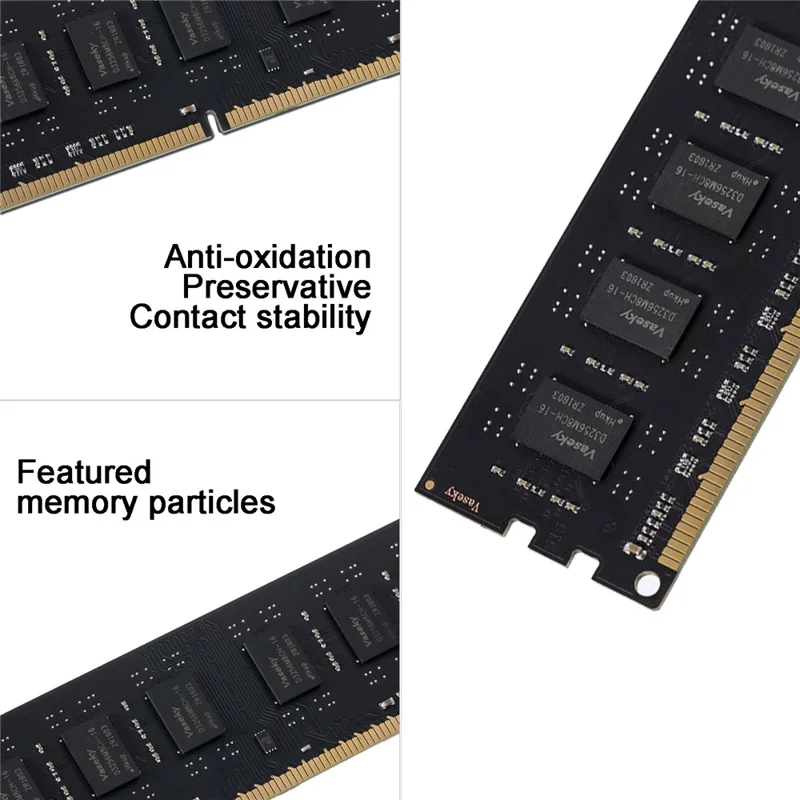 VASEKY DDR3 2G 1333MHz Fast Response Computer Memory Stick Desktop PC Memory Module for No Lag Playing Games