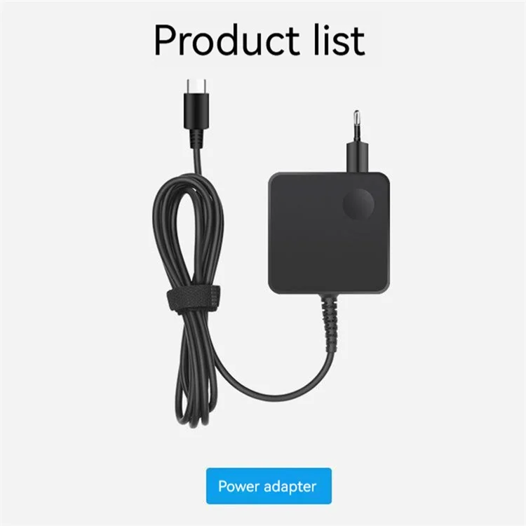 For Lenovo Thinkpad X1 Carbon / Yoga 20V 3.25A 65W USB Type-C AC Laptop Power Adapter 1.8m Cable - EU Plug