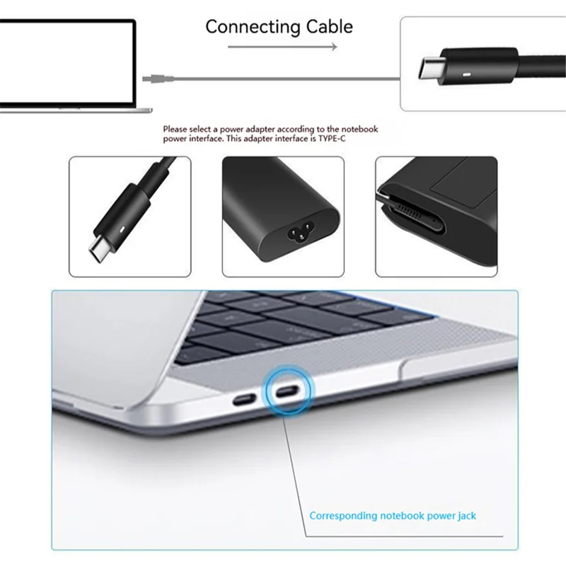 For 65W Dell Laptop Power Adapter Type-C Interface Laptop Charger - AU Plug