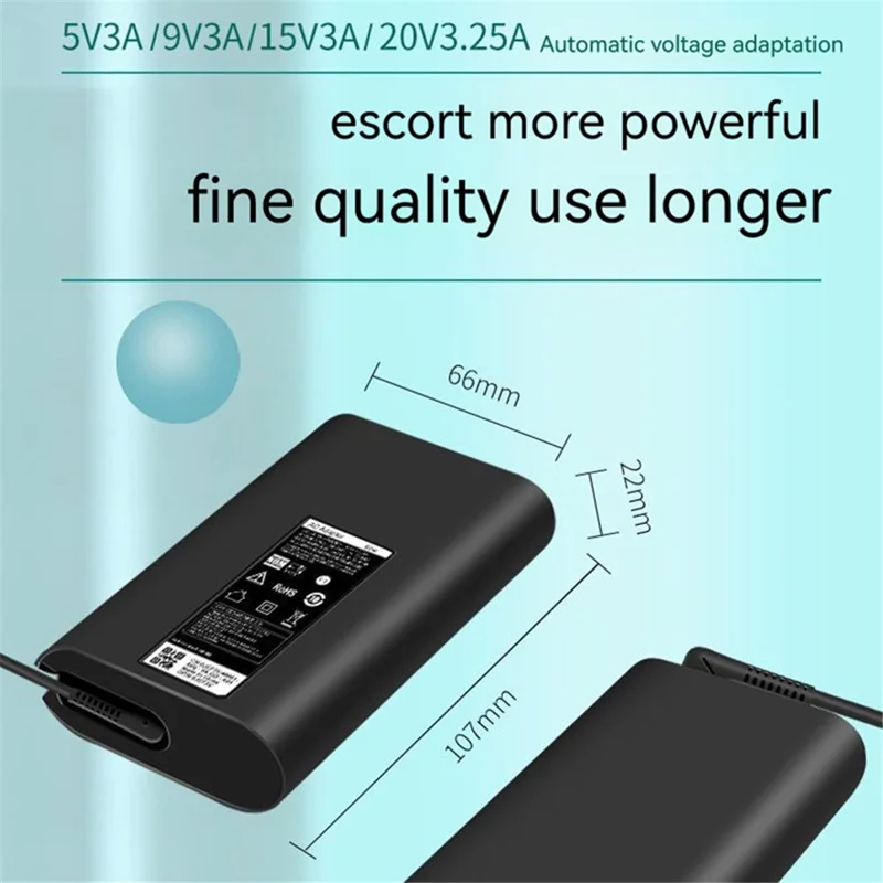 For 65W Dell Laptop Power Adapter Type-C Interface Laptop Charger - US Plug